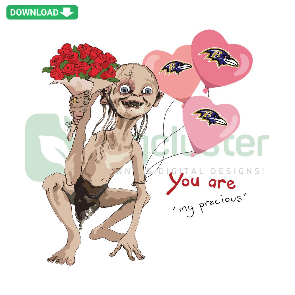 Gollum Baltimore Ravens SVG: You Are My Precious Funny Vector Graphics, Ideal Download for Ravens Fans, Creative SVG Design.