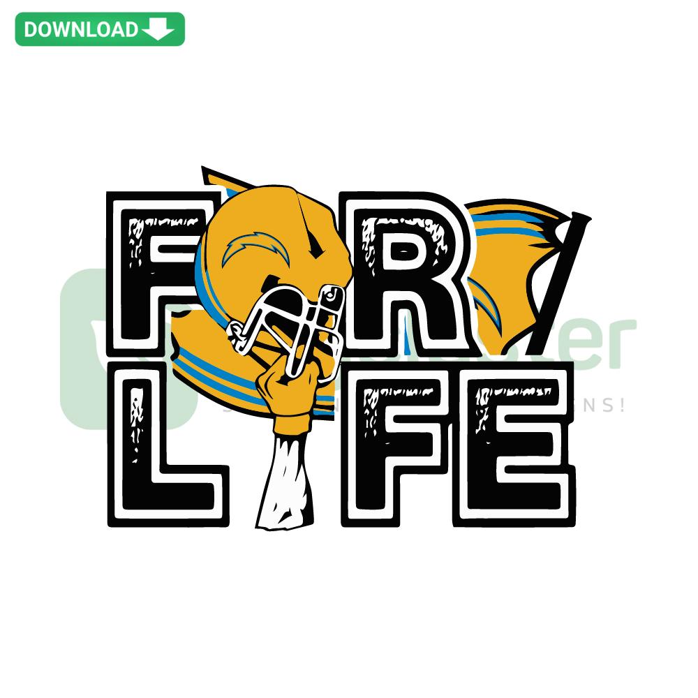 Los Angeles Chargers For Life SVG Digital Download, Premium NFL Graphics, Bold Lettering, Chargers Logo, Team Colors.