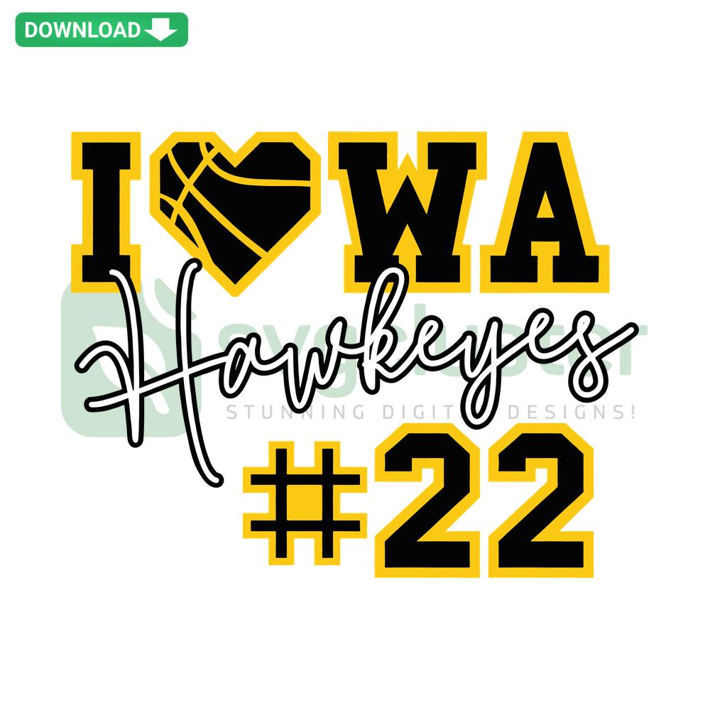 Caitlin Clark 22 Iowa Hawkeyes SVG, premium design file, perfect for NCAA fans and designers, digital download.
