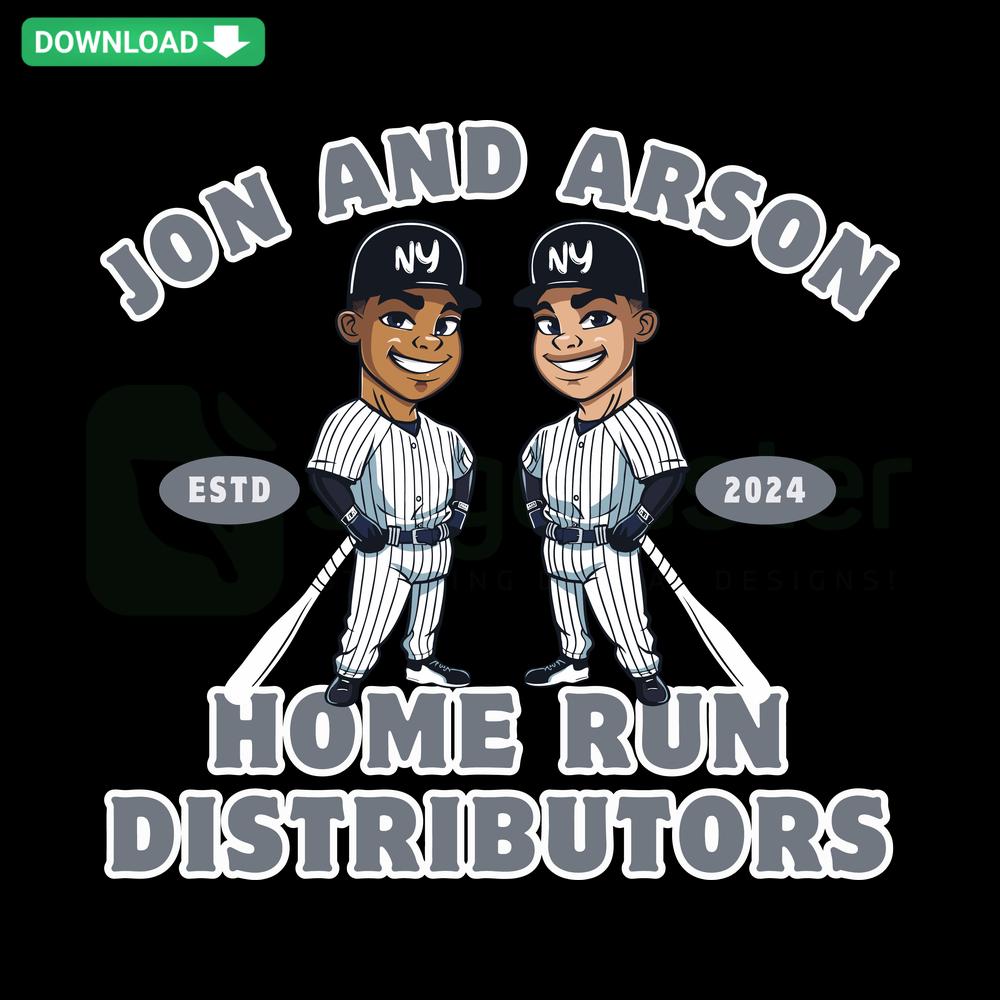 Yankees Baseball SVG: Jon and Arson Home Run Distributors, Printable SVG Files, Team Sports Graphics, DIY Digital Design.