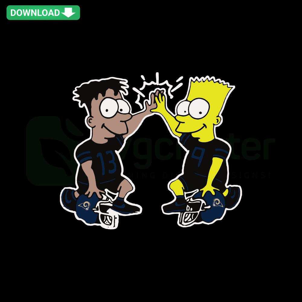 Simpsons-style Los Angeles Rams SVG, digital download, cartoon design, NFL, sports illustration, AI-ready vector graphic.