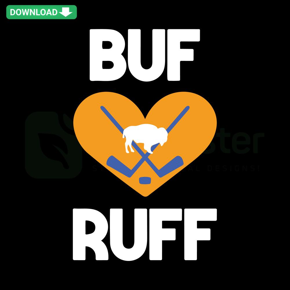 Buffalo Sabres Heart SVG, Buf Loves Ruff, Hockey Design for Cricut, Digital File, Buffalo Sabres Fans, SVG for Crafting