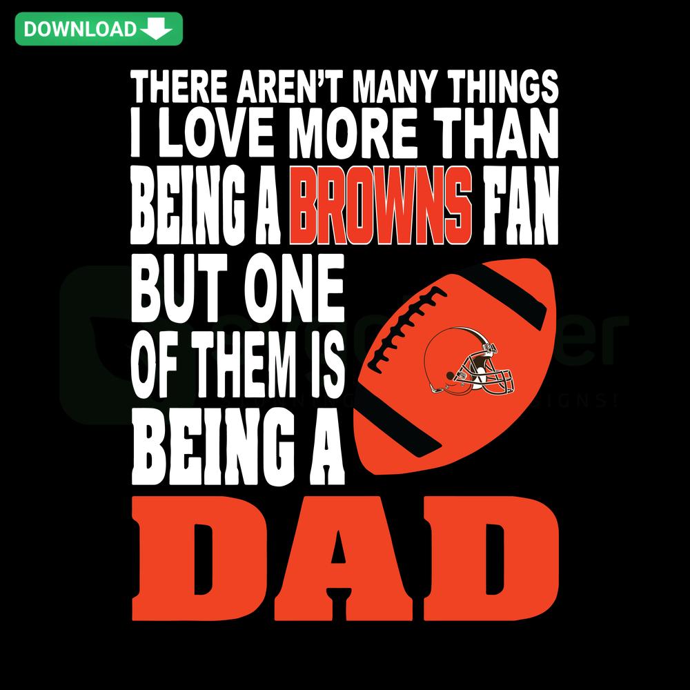 Browns Fan SVG Design: Enthusiastic text with football, perfect for scrapbooking and crafting. Cleveland Browns merchandise.