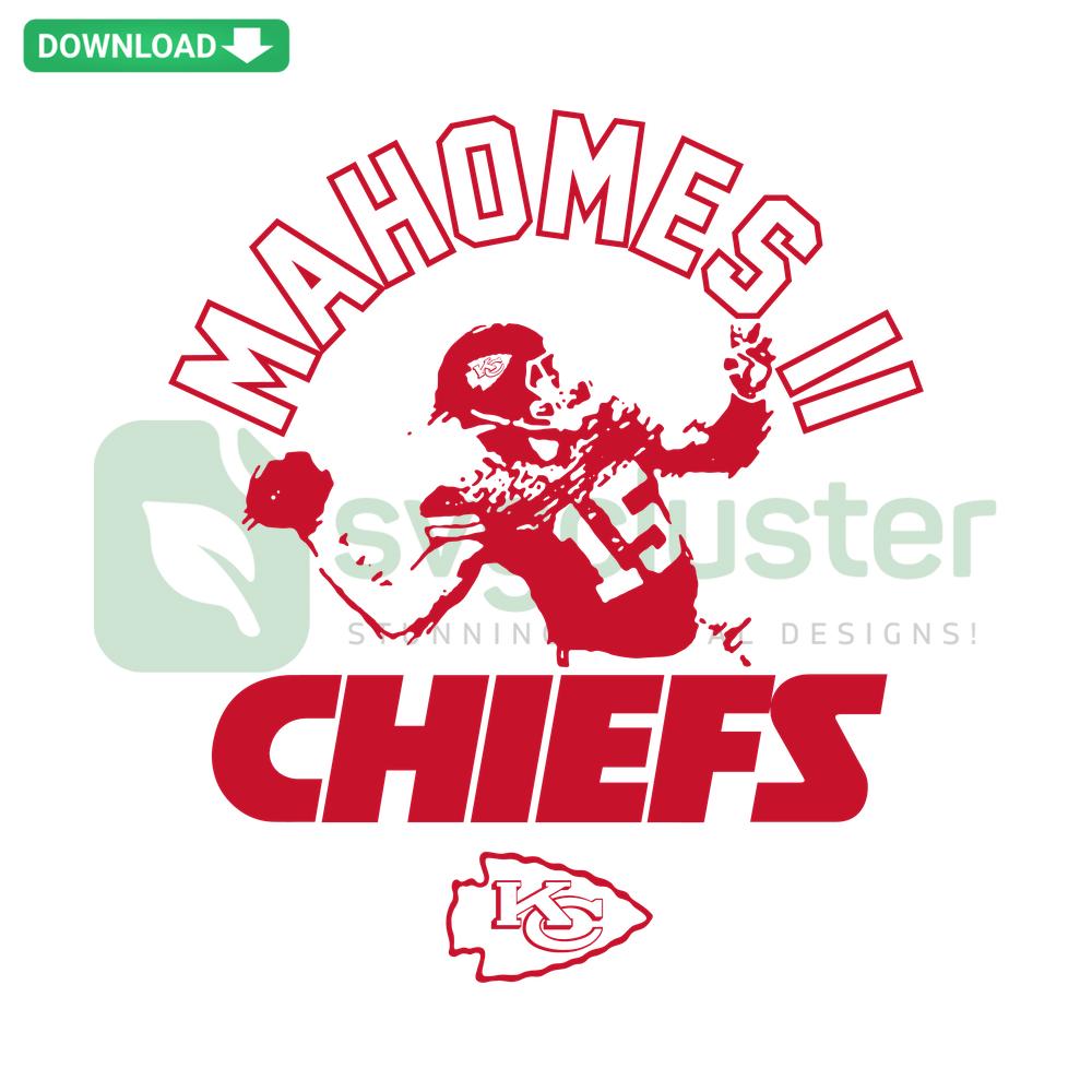 Kansas City Chiefs Patrick Mahomes SVG, digital download for Cricut, perfect for crafts, NFL fan projects, football-themed designs.