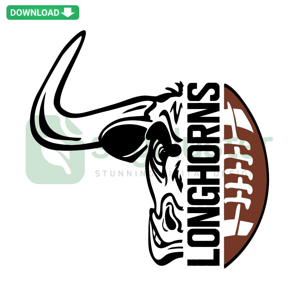 Texas Longhorns Football SVG, helmet and ball design, ideal for card templates, digital download, sports SVG