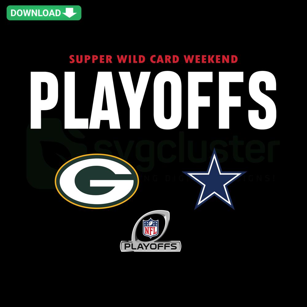 Packers vs Cowboys Playoff SVG Design: Super Wild Card Weekend, Printable Football Game Graphic, Sports Fan Art