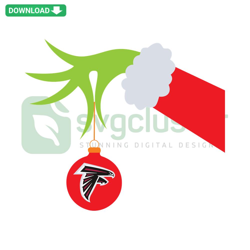Atlanta Falcons Grinch Hand Christmas SVG, Festive Printable Design with Team Logo, Perfect for Holiday Crafts & Decor