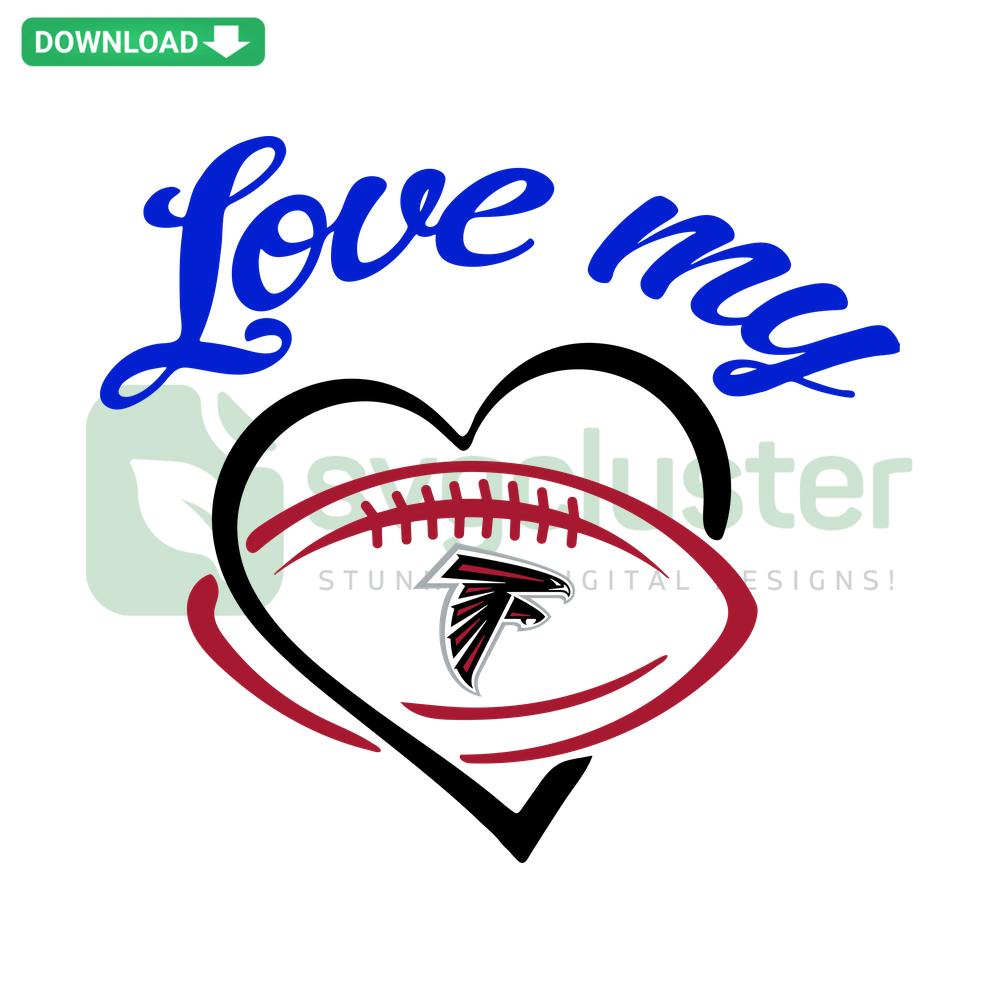 Atlanta Falcons Football SVG Design: Love My Team, Perfect for Crafting; Digital Download, SVG Design Files, NFL Fans