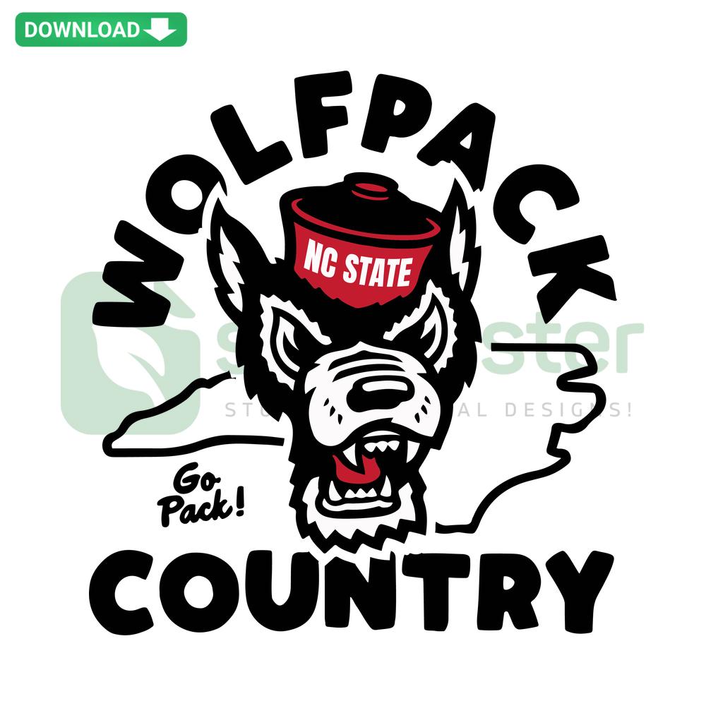 NC State Wolfpack Country NCAA SVG design; instant digital download for sports fans, featuring team colors and logo.