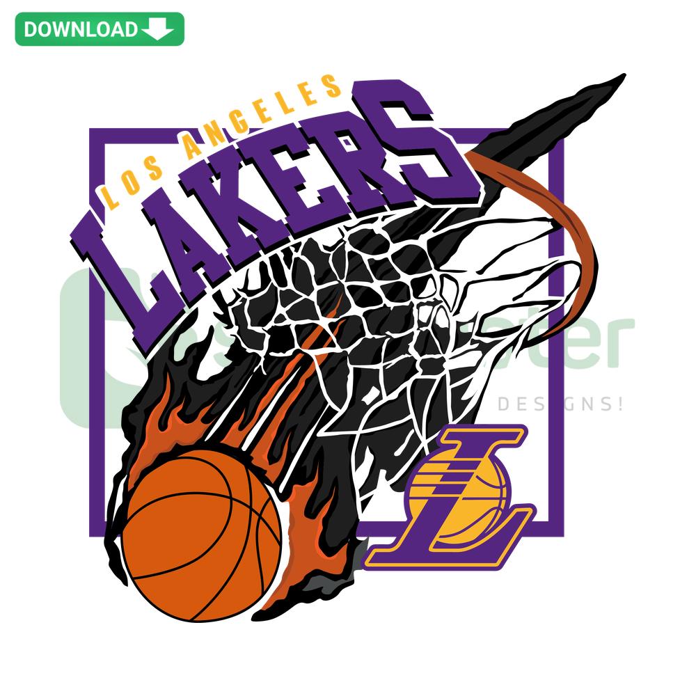 Los Angeles Lakers Basketball SVG Digital Download: Instant access vector graphic featuring iconic Lakers logo for DIY projects