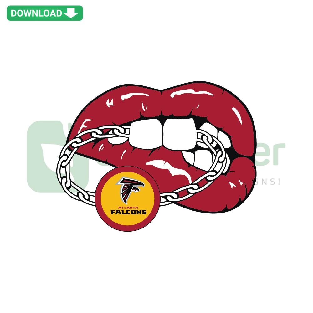 Atlanta Falcons lips SVG design, featuring team colors and logo, ideal for digital download and crafting projects.