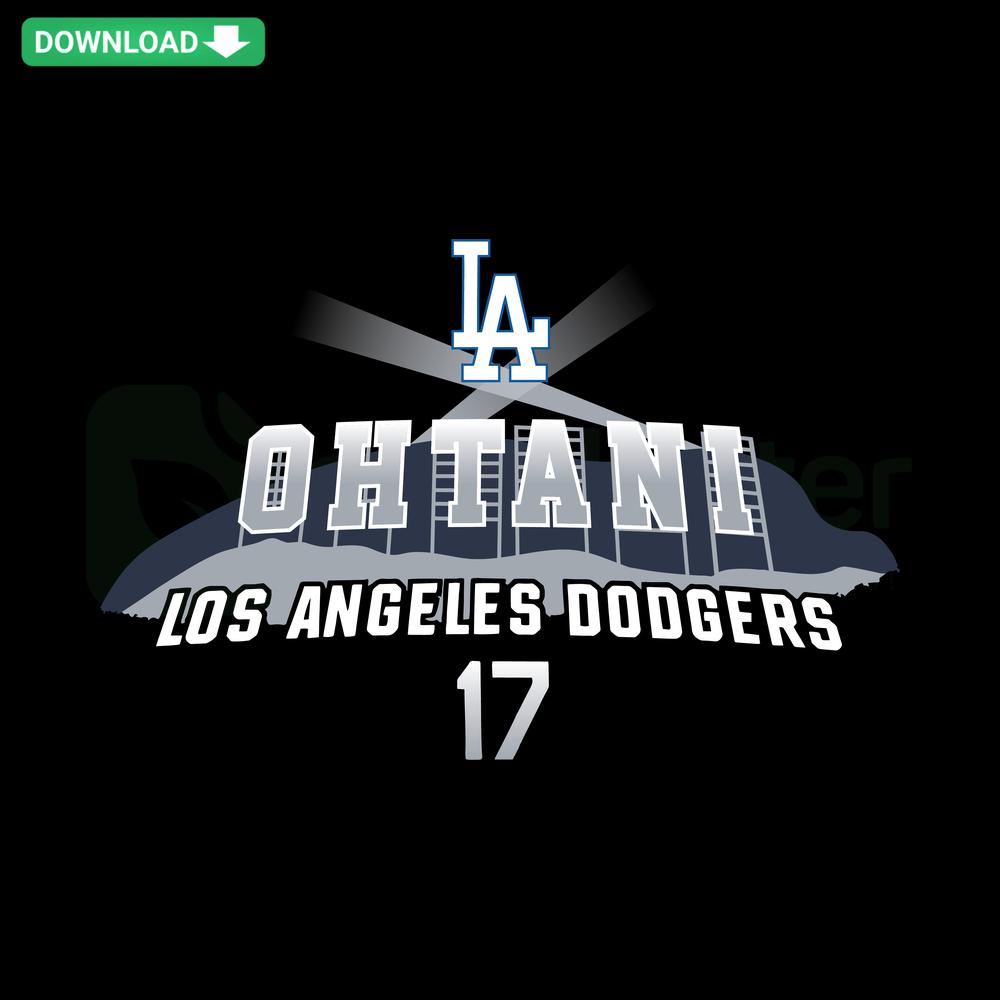 Shohei Ohtani 17 SVG design, Los Angeles Dodgers printable SVG, baseball player silhouette, digital download, sports graphics