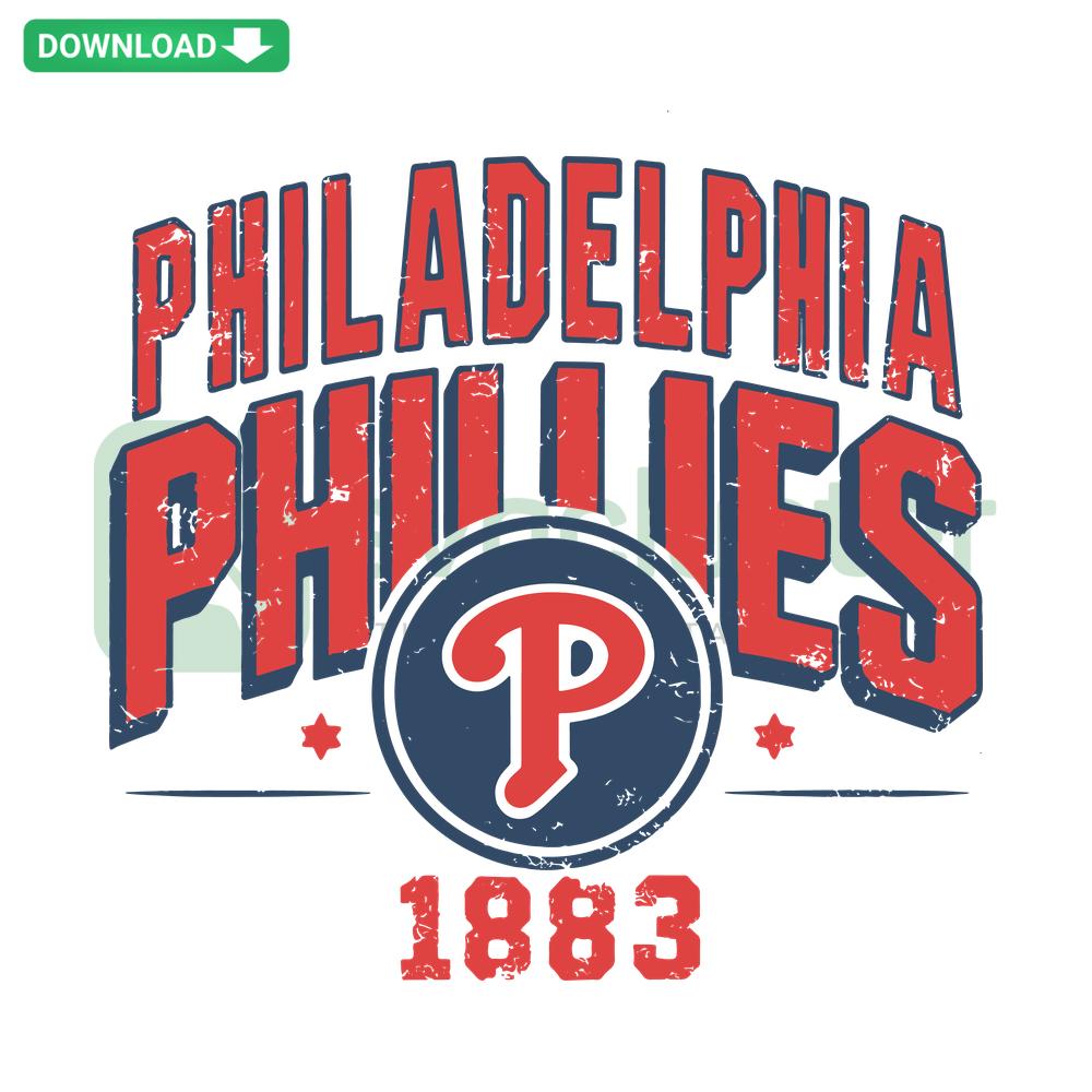 Philadelphia Phillies 1883 SVG design; vintage baseball logo; printable file for sports fans; digital download, team memorabilia.