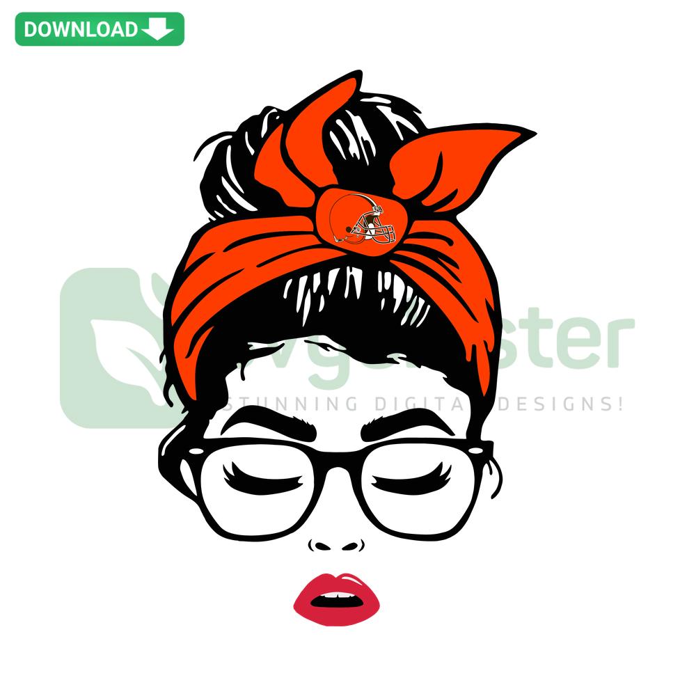 Cleveland Browns Messy Bun SVG, Instant Cricut Download, Football Fan Design, Sports Team Logo, Digital Cut File