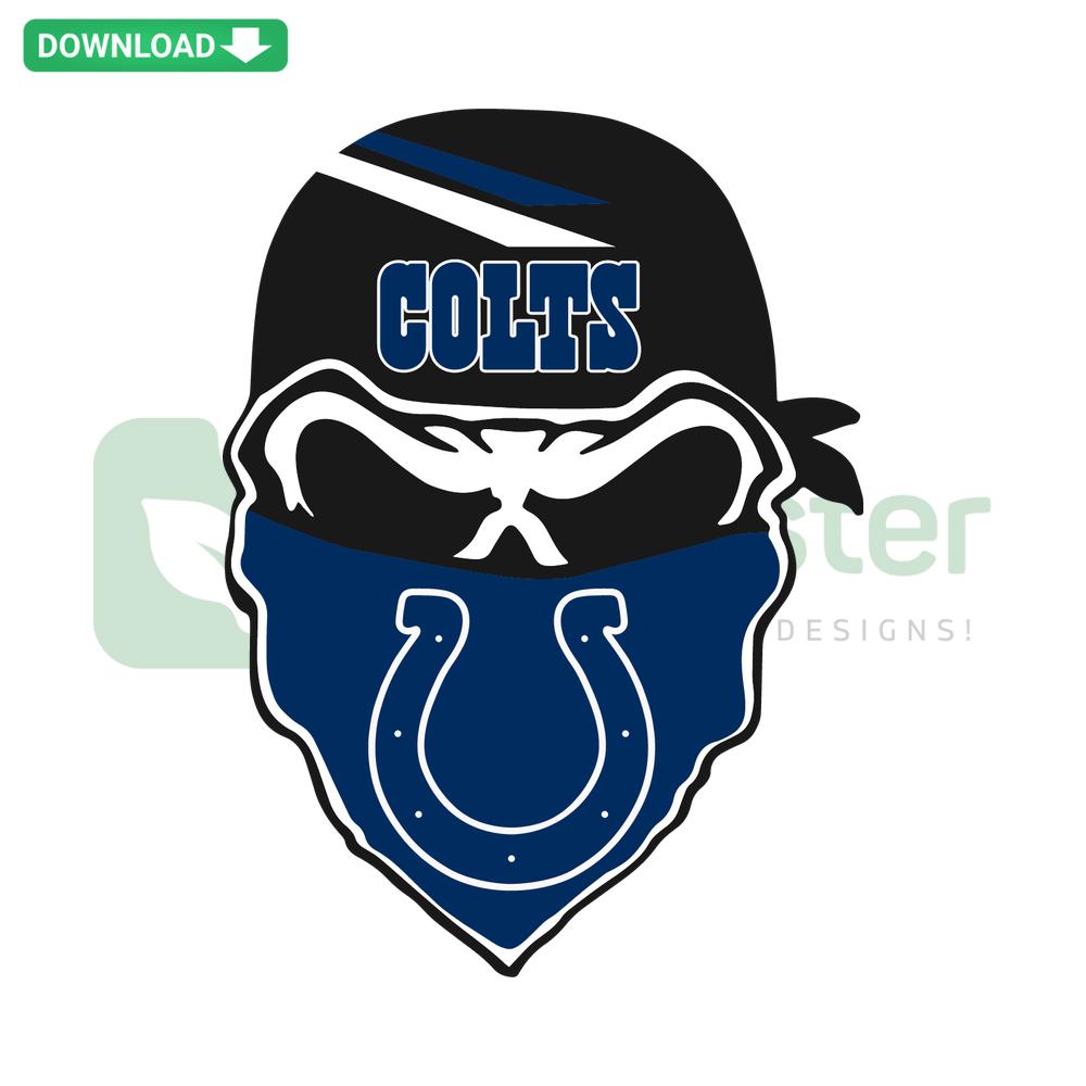 Indianapolis Colts Skull SVG Design for Cricut, Digital Download, Sports Team Logo with Skull Elements, Vector Art Files
