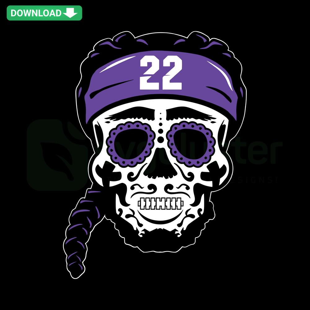 Derrick Henry Sugar Skull SVG Design with Bold Colors, Baltimore Theme, Instant Digital Download for Designers