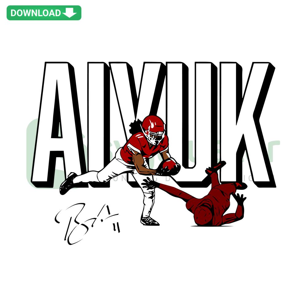 Brandon Aiyuk 49ers SVG, Premium Football Player Graphic, Digital Download, San Francisco Team, Sports Design