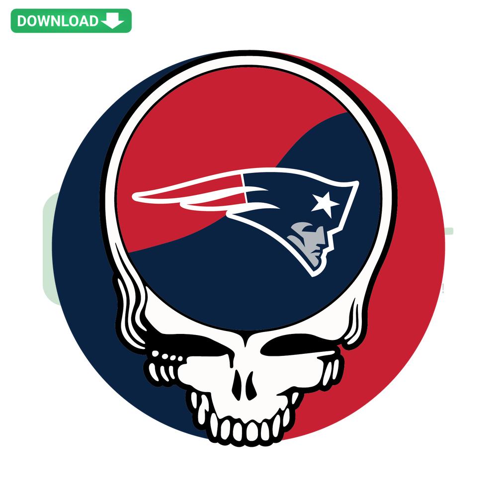 New England Patriots Skull SVG: Premium Digital Download, NFL Team Logo with Skull Design for Cutting, Crafting & Printing