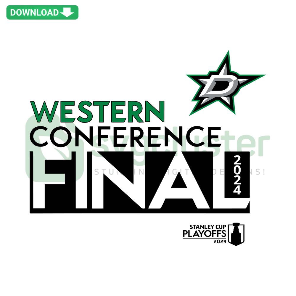 Dallas Stars 2024 Western Conference Finals Hockey SVG, SVG Crafting Designs, featuring team logo and championship text.