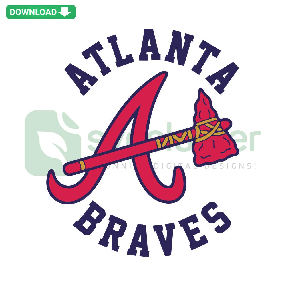 Atlanta Braves Circle Text Logo, High-Resolution SVG, Digital Download, Ideal for Sports Enthusiasts and Graphic Designers.