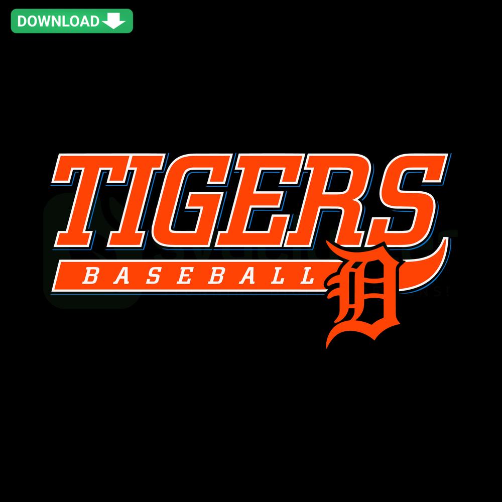 Tigers Baseball MLB Vintage SVG Digital Download featuring high-quality, retro team logo design. Perfect for sports-themed crafts.