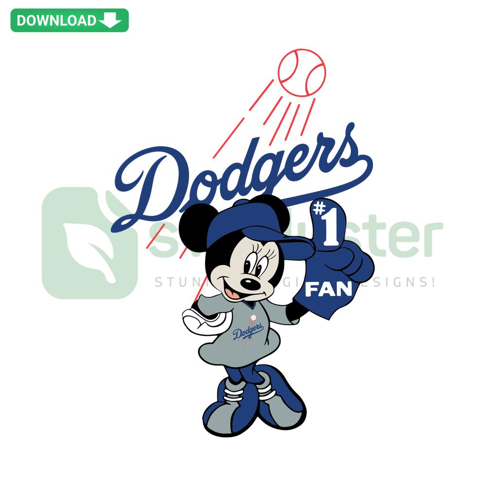 Minnie Mouse Los Angeles Dodgers Baseball SVG, Instant Digital Download - Disney sports-themed vector design for DIY projects.