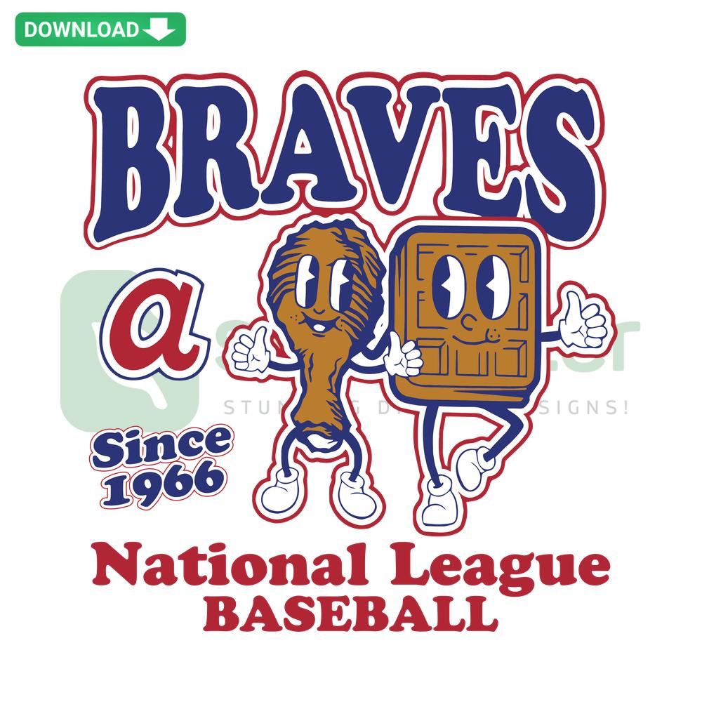 Atlanta Braves National League Baseball Since 1966 SVG Design for Cricut Silhouette, Retro Team Logo, DIY Craft Cut Files