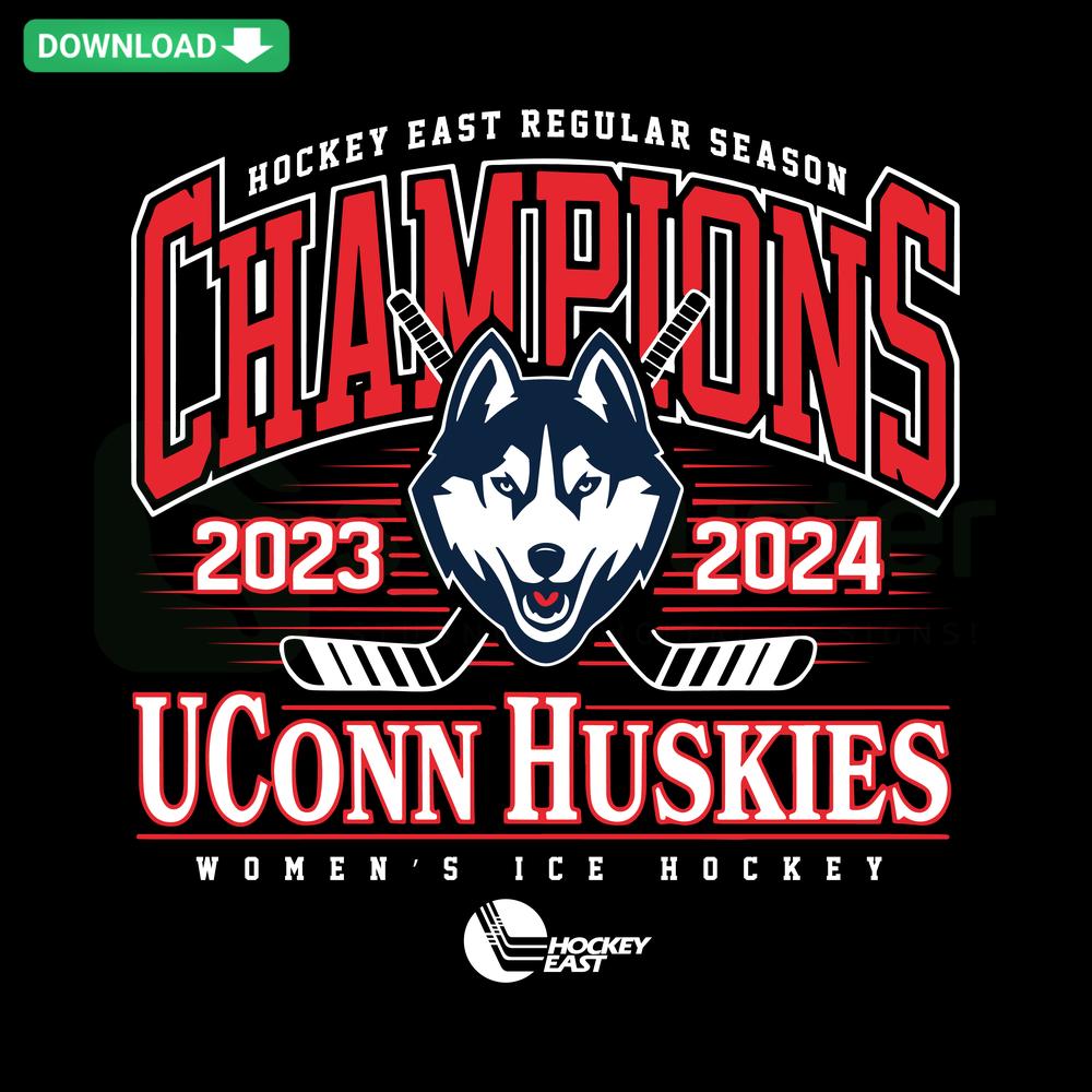 UConn NCAA Women's Ice Hockey Champions SVG, digital SVG design resource, East Regular Season Champs logo, designer tool.