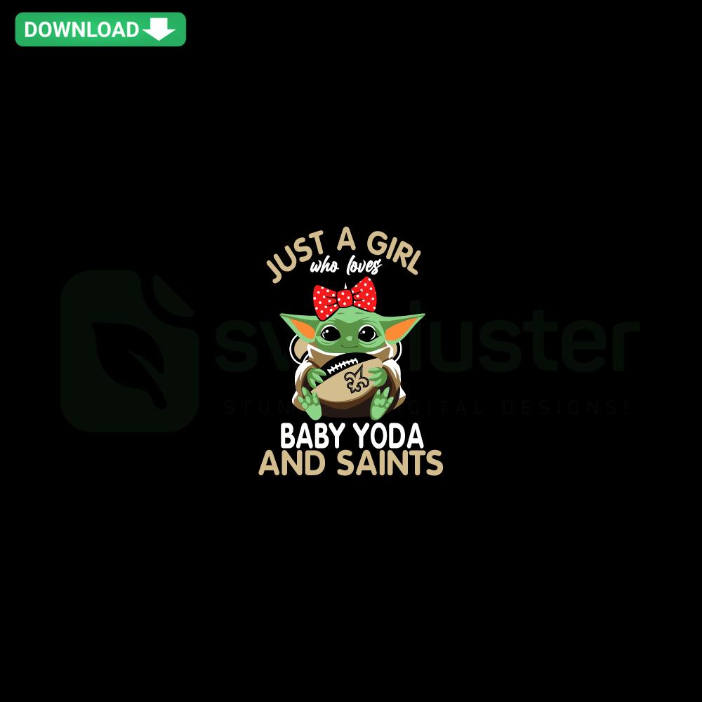 Baby Yoda and New Orleans Saints SVG design for Cricut, featuring cute Baby Yoda in Saints attire, perfect for fans and crafters.