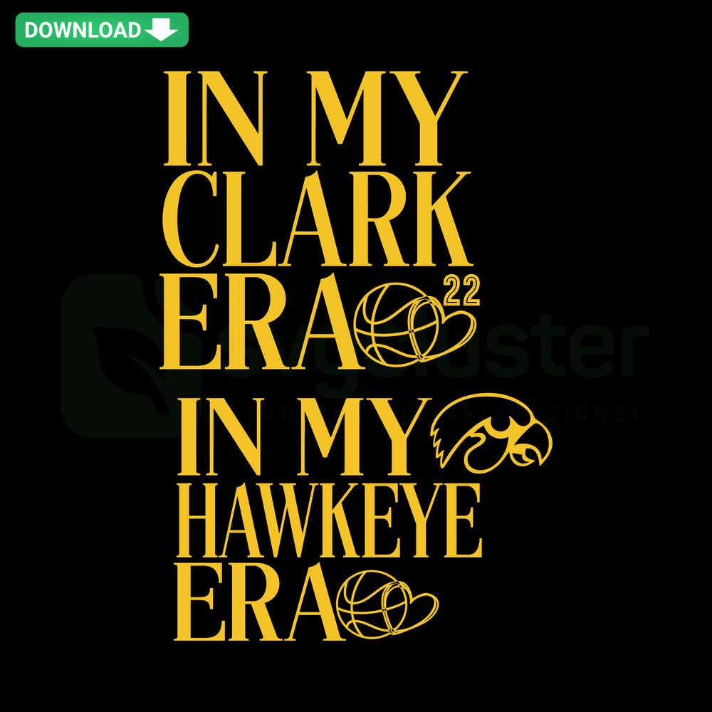 Iowa Logo Basketball Heart SVG: In My Hawkeye Era design, instant download, digital art for designers.