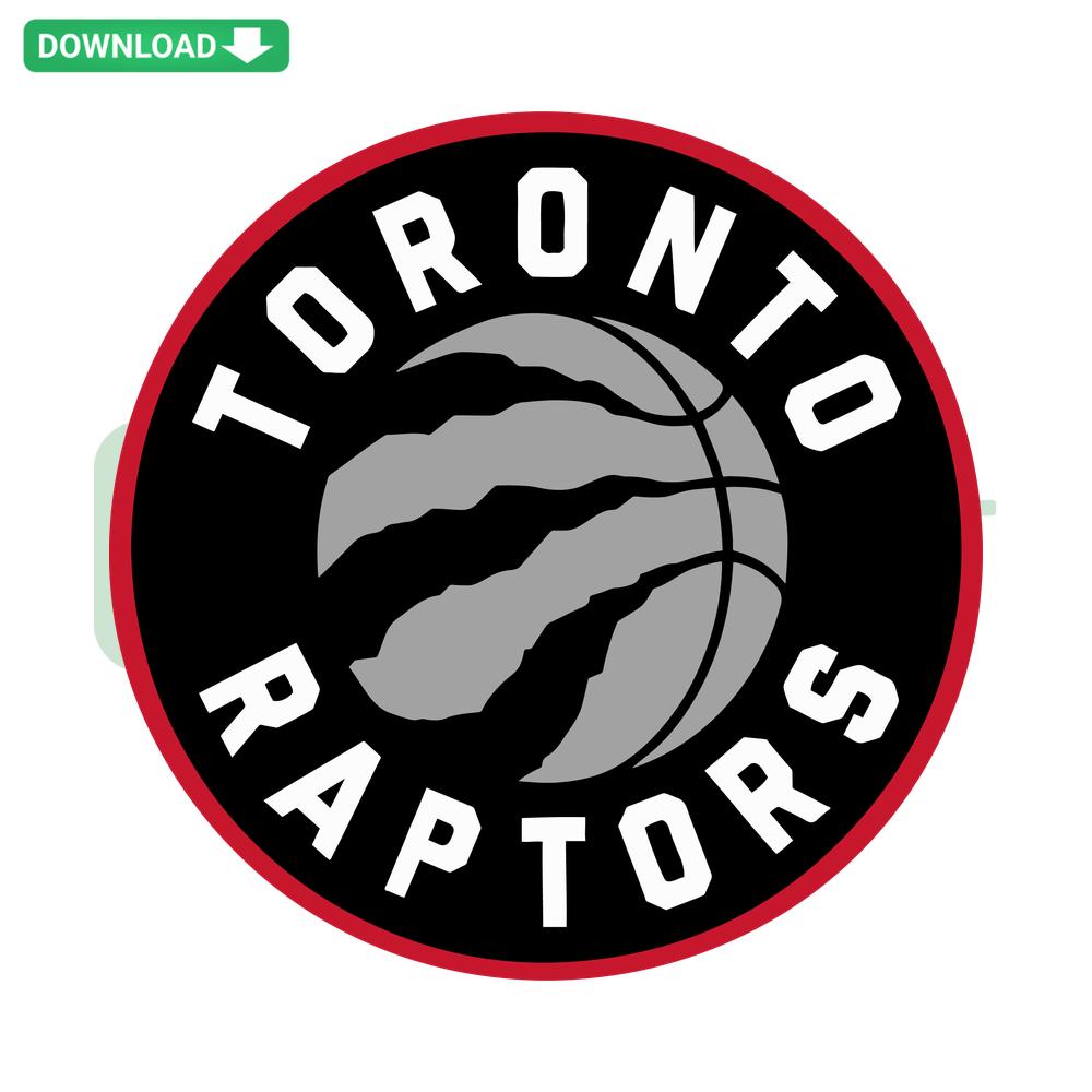 Toronto Raptors Basketball Logo SVG File, NBA Wall Art Design, Black and Red Dinosaur Claw, Sports Team Emblem