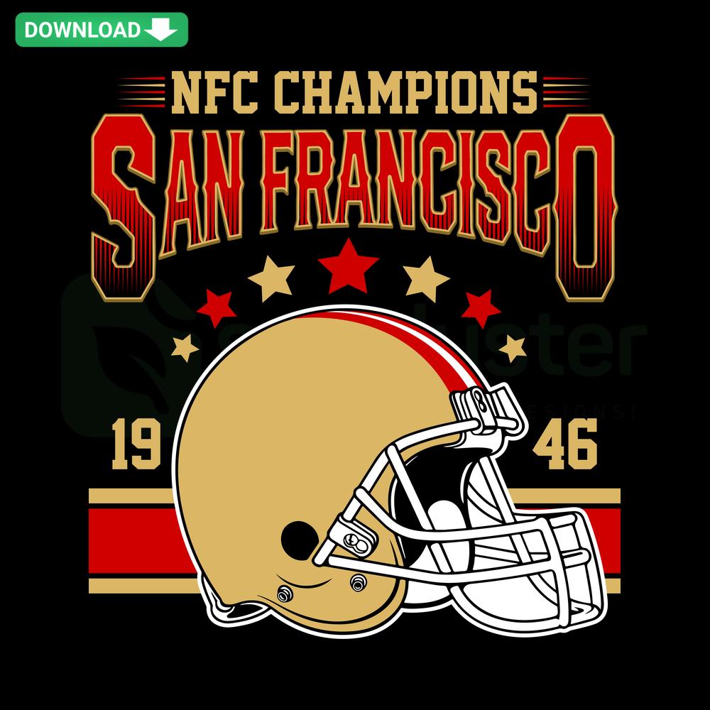 San Francisco NFC Champions Helmet Stars SVG, ideal for crafts, digital download, vibrant patterns, perfect for crafting enthusiasts.