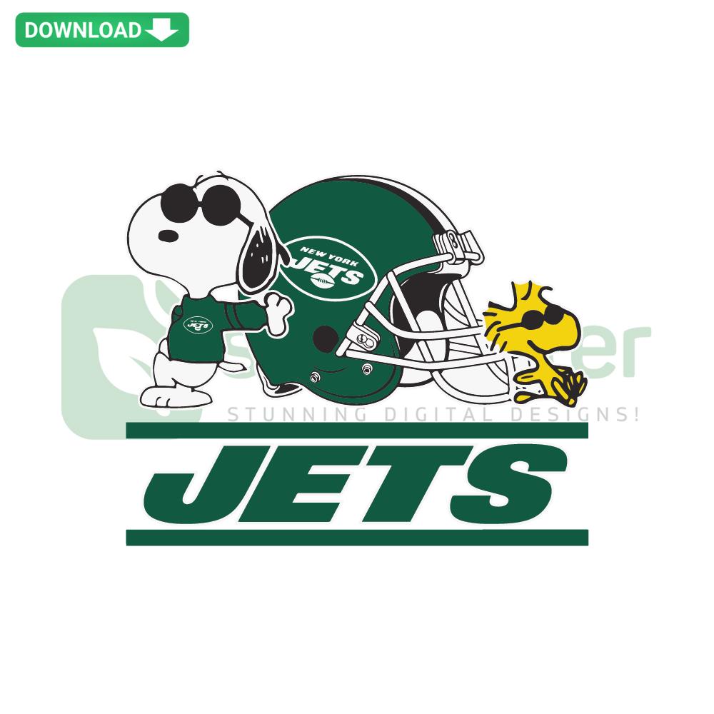 New York Jets Snoopy Woodstock SVG Cut Files, Fun Cartoon Football Design, Digital Download for Crafts, Perfect for Jets Fans