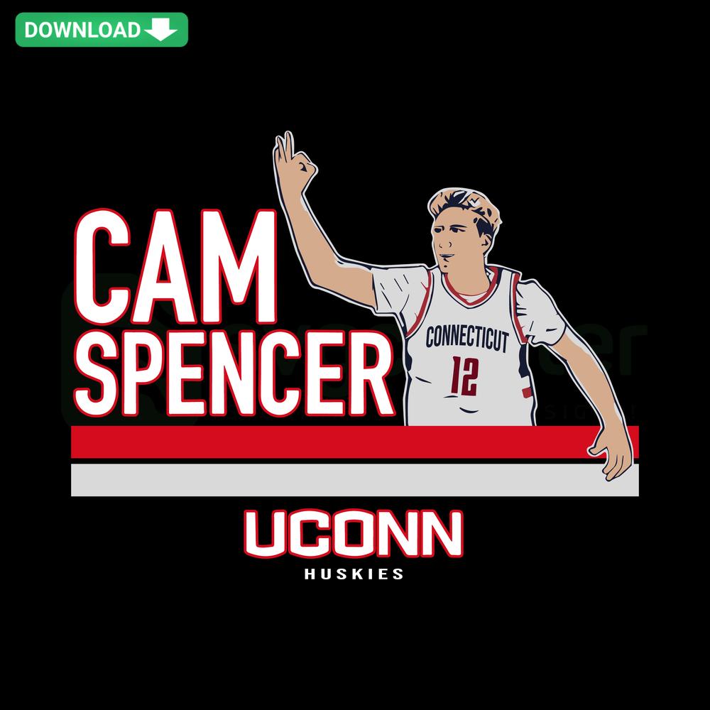 Uconn Huskies Basketball NCAA Cam Spencer SVG, vibrant vector design, ideal for sports fans, NCAA merchandise, digital use.