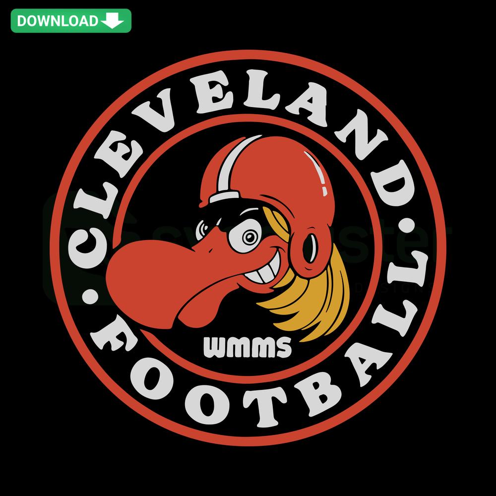 Buzzard Cleveland Football SVG with bold team colors, perfect for Cricut projects, instant digital download.