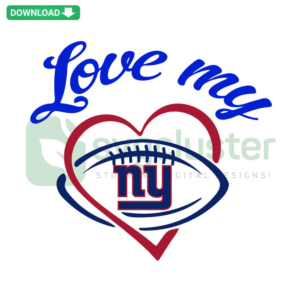 New York Giants heart design SVG, high-quality download for DIY enthusiasts, ideal for fans and craft projects.