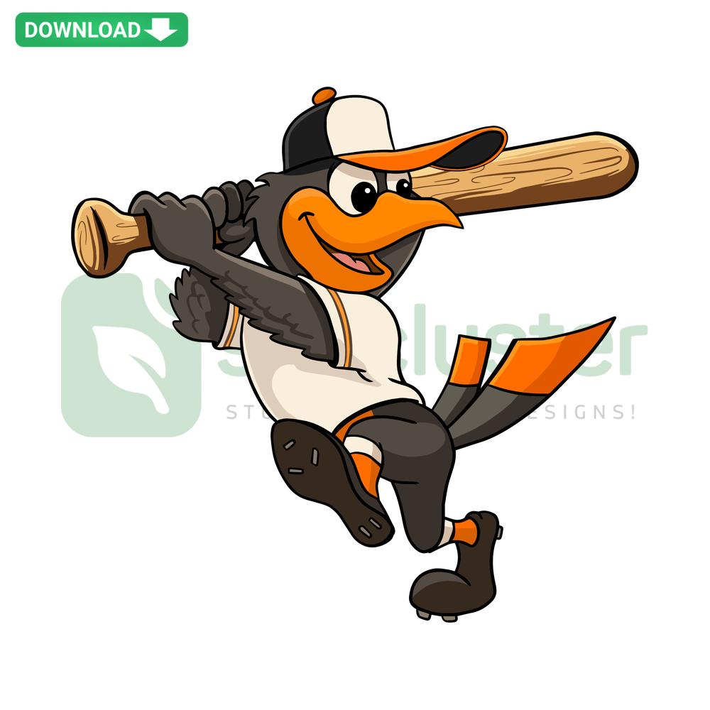 Baltimore Oriole Bird Mascot SVG Design, Baseball Team Logo, Printable Digital Download, Sports Vector Graphic File