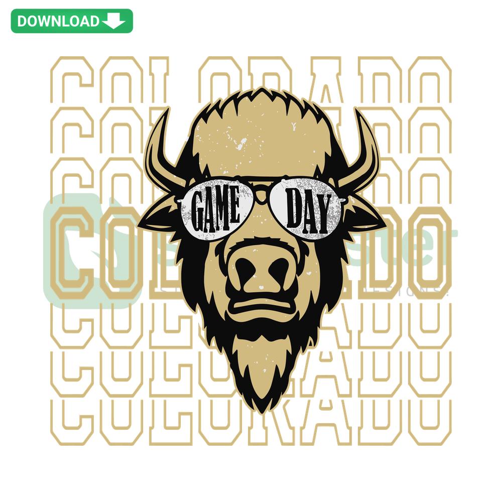 Retro Colorado Buffaloes Game Day SVG, vintage logo design for scrapbooking, digital download, sports-themed SVG cutting file.