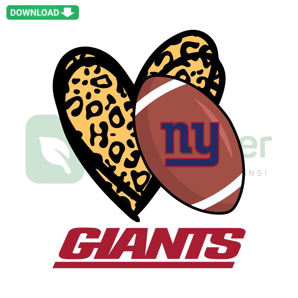 New York Giants Leopard Heart SVG, Premium Design for Crafters and Designers