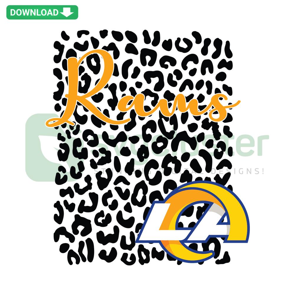 Los Angeles Rams Leopard Spirit SVG design, high-resolution file featuring Rams logo with leopard print elements.