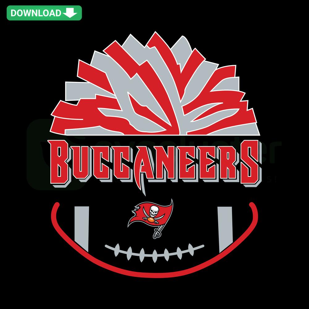 Tampa Bay Buccaneers Pom Poms SVG, football crafting design featuring team colors, ideal for DIY sports-themed projects.