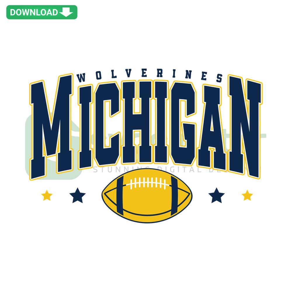 Vintage Michigan Wolverines Football SVG, classic logo design, perfect for Cricut, Silhouette projects, digital download.