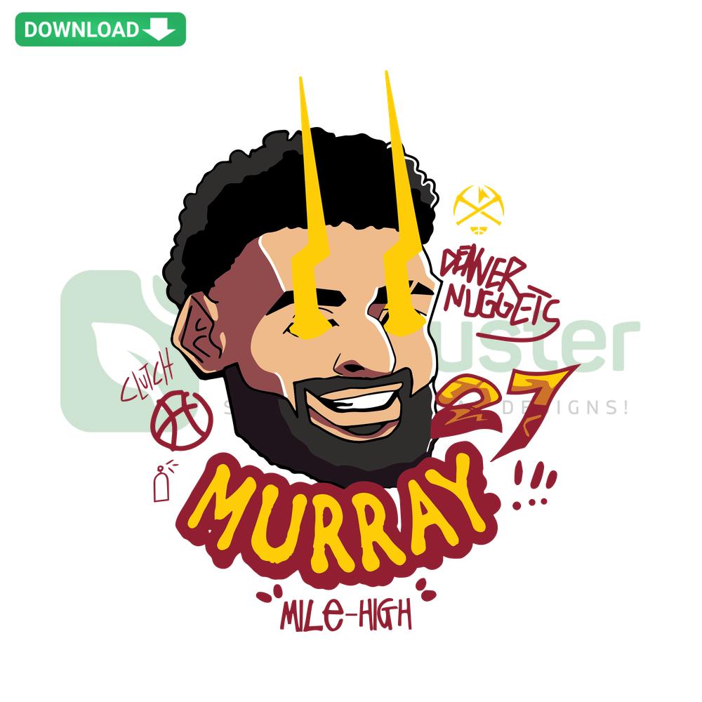 Jamal Murray Denver Nuggets SVG: Stylized basketball player graphic, SVGCluster digital asset, sports art, NBA design file.
