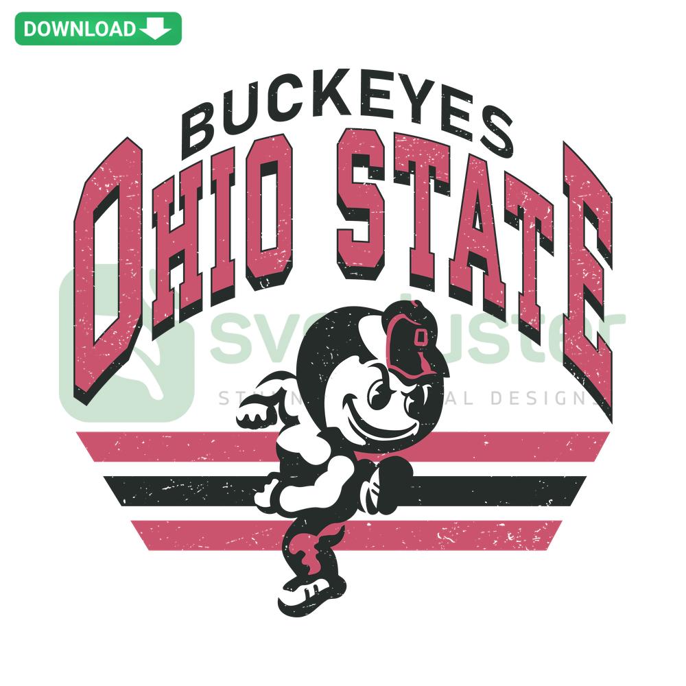 Retro Ohio State Buckeyes SVG design featuring vintage logo, ideal for Cricut and Silhouette projects, digital download.