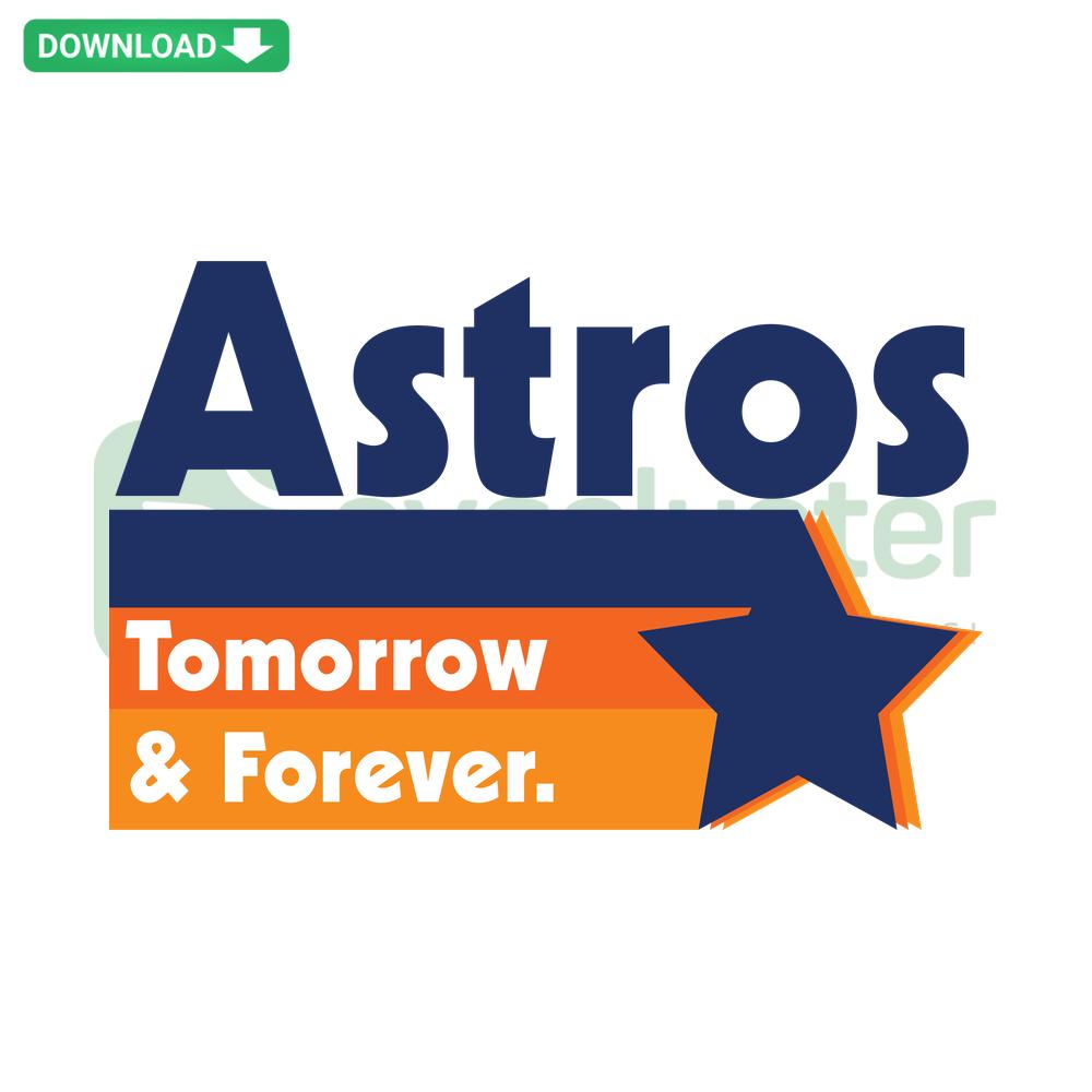 Retro Astros Today Tomorrow Forever SVG design, commercial use, vintage sports logo with stars, editable digital download.