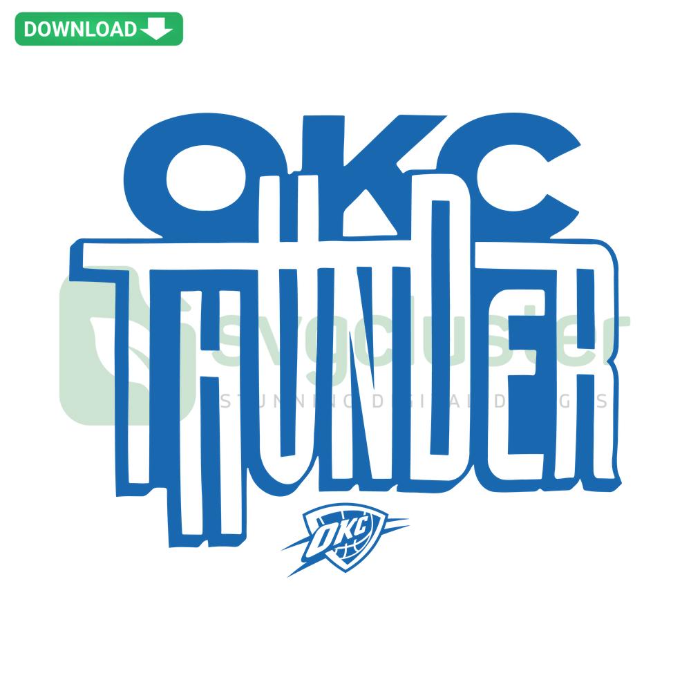 Oklahoma City Thunder Vintage NBA Team Logo SVG, Blue-Orange Retro Design, SVGCluster Digital Assets for Crafts & Apparel