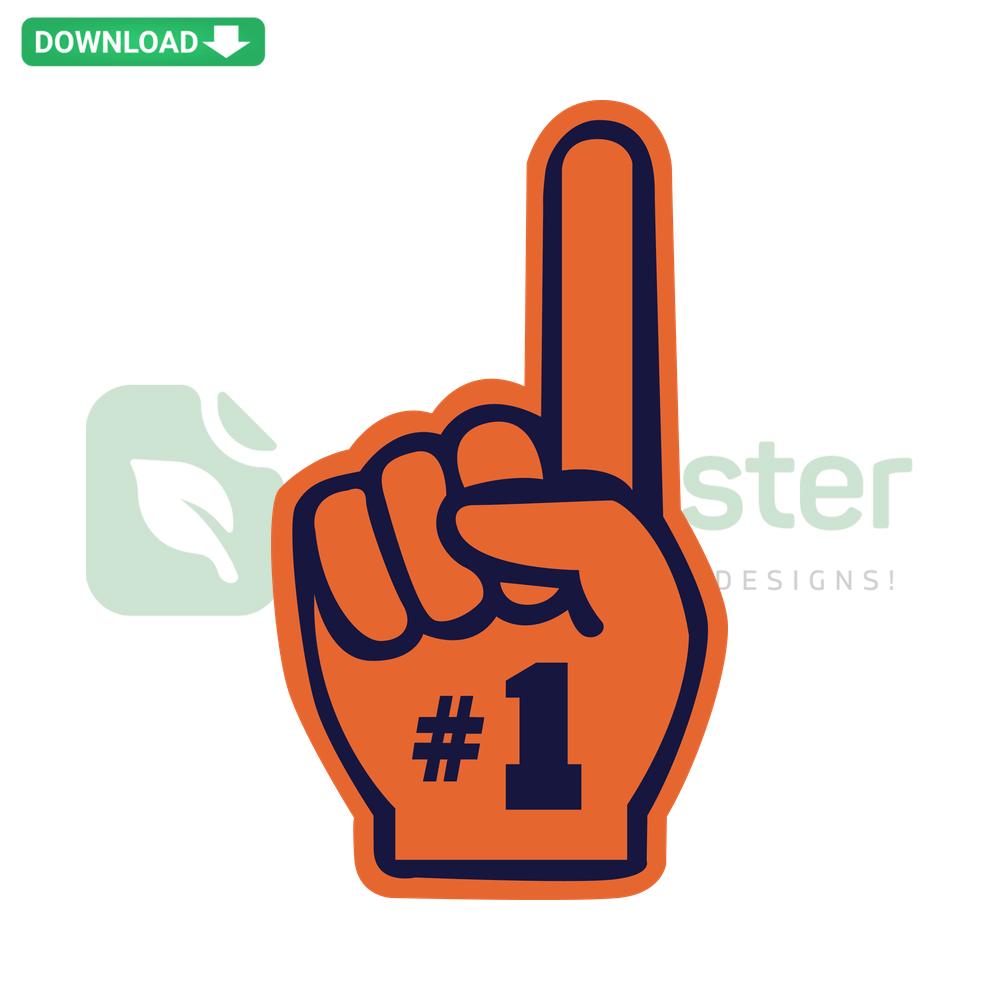 Chicago Bears #1 Foam Finger SVG Cricut File, Perfect for Sports Enthusiasts, High-Quality Printable Graphic Design