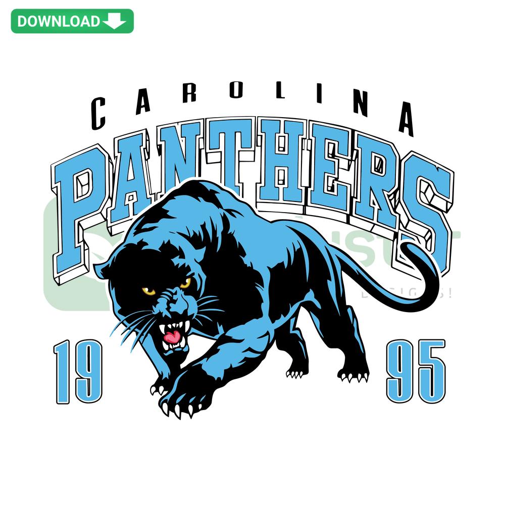 Vintage Carolina Panthers Football SVG Download, Editable for Cricut, Retro Panthers Logo, Team Spirit Design, DIY Craft.