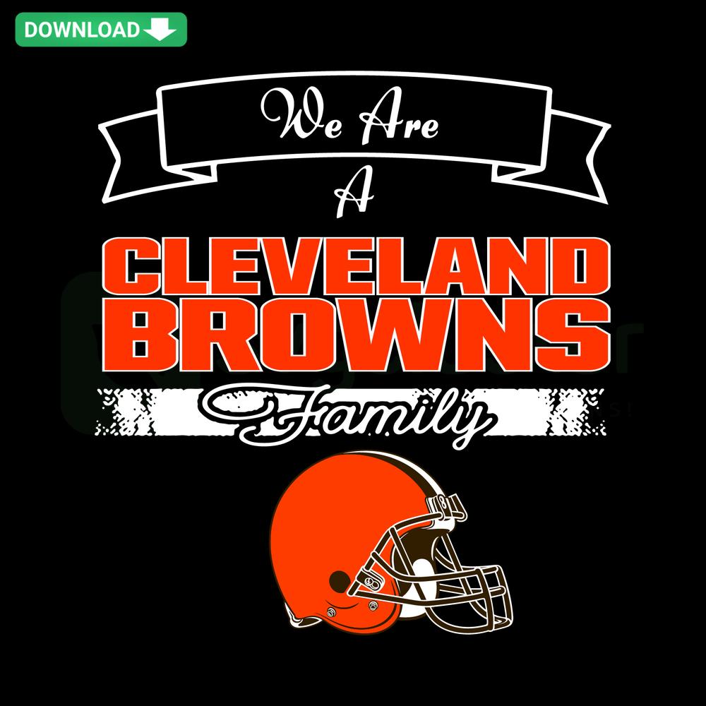 We Are A Browns Family SVG design featuring bold fonts and stylized text, perfect for home decor and fan merchandise.