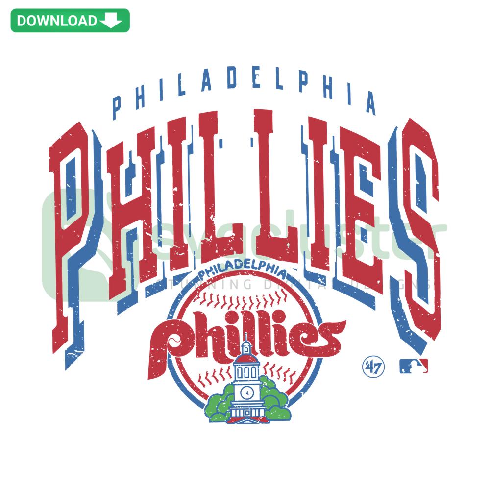 Vintage Philadelphia Phillies logo SVG file for Cricut, SVG design download, retro Phillies baseball team graphic.
